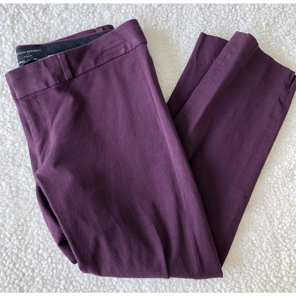 Banana Republic Sloan Maroon Bergundy Pants 10P
